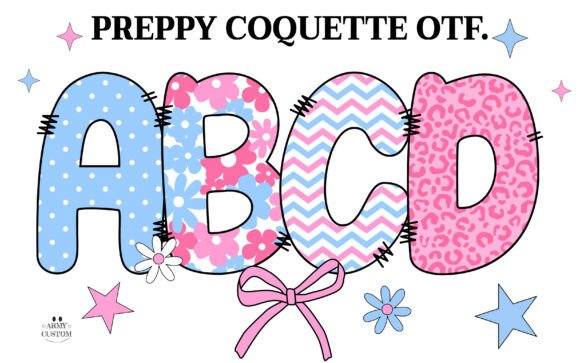 Preppy Coquette: A Typeface Blending Classic Americana with Retro Floral Charm